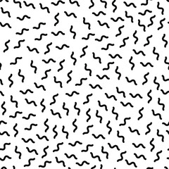 Pop Culture Nineties Seamless Pattern Background Acid Psychedelic Style . Vector illustration of Primitive Dynamic Geometric Wallpaper