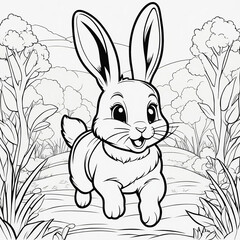 3D Rabbit Coloring: Playful Ball Game in Black & White Fun