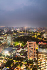 Jakarta skyline by night, Indonesia