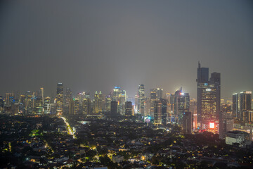 Jakarta skyline by night, Indonesia