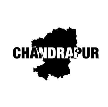 Chandrapur dist map lettering. Chandrapur is a district of Maharashtra.