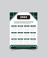 It is an uncommon classic essential calendar in green colors.