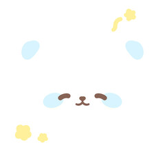 シンプルなしろくままったり⭐︎PNG