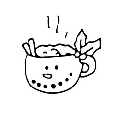Handdrawn christmas doodle set