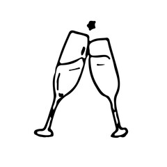 Handdrawn christmas doodle set