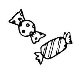 Handdrawn christmas doodle set