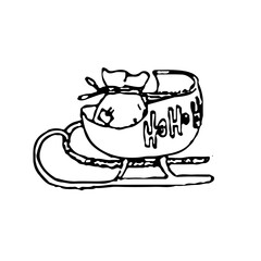 Handdrawn christmas doodle set