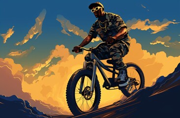 Naklejka premium Rolling with Pride: African American Bike Enthusiasts