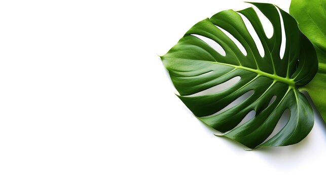 Fresh green Monstera Plants leaf nature tropical AI generated image