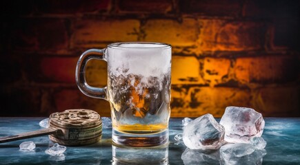 glass of beer on abstract background, beer wallpaper, glass of beer in the dark, beer with foam, alcoholic drink on dark background