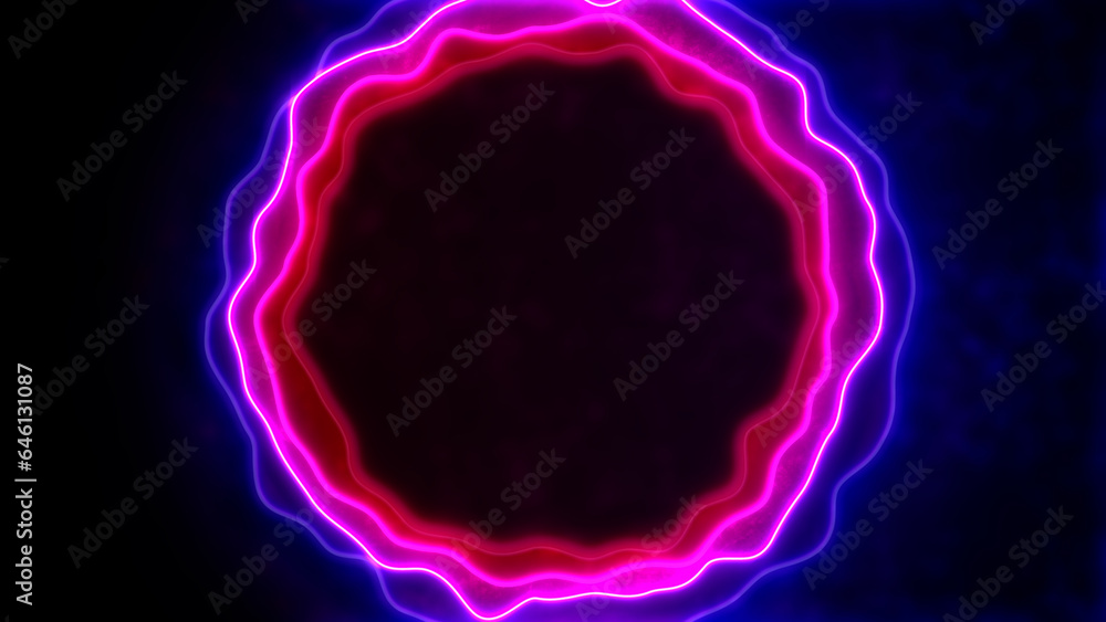 Aufkleber pink neon shimmering gentle figures abstract background - abstract 3d rendering
