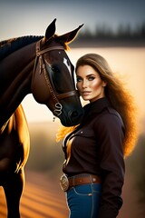 Obraz premium woman with horse