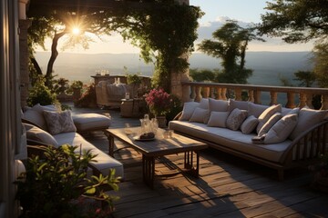 outdoor living room on a warm evening