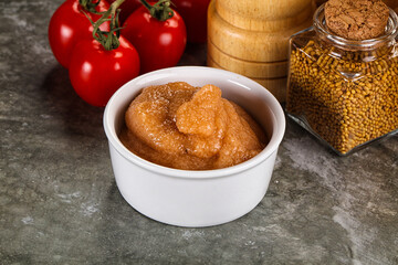 Cod fish roe snack in the bowl