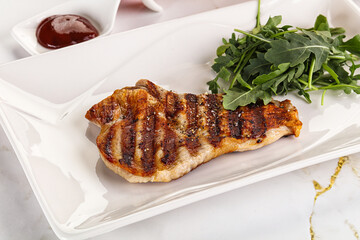 Delicous grilled pork meat steak