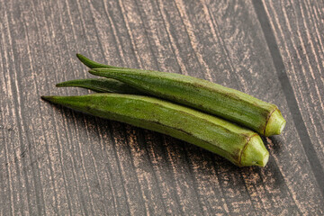 Natural organic raw green okra