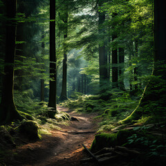 Dramatic Forest Scene Captured in Ultra HD with Cinematic Lighting and High Dynamic Range