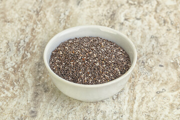 Chia seeds in the bowl
