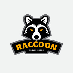 Raccoon head mascot design.