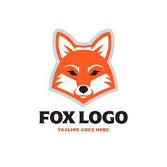 Fox head logo, icon, symbol.