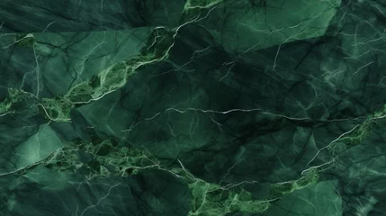 Gordijnen Seamless pattern background of a green marble texture backdrop © Keitma