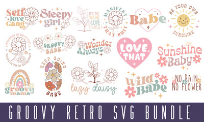 Groovy Retro SVG Bundle.
