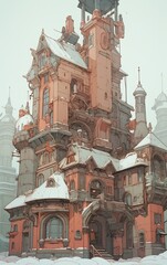 Fototapeta na wymiar Winter cityscape
