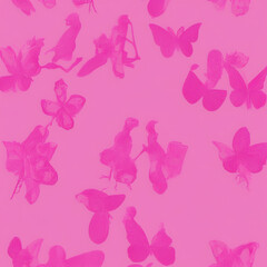 Fototapeta na wymiar pattern with butterflies, Generative AI 