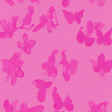 pattern with butterflies, Generative AI  