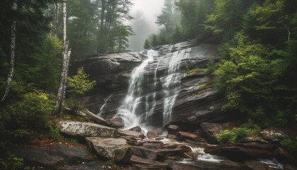 Majestic mountain range, tranquil scene, beauty in nature, wilderness area generated by AI