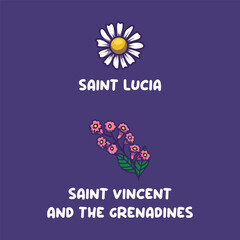European national flowers for Saint Lucia, Saint Vincent and the Grenadines