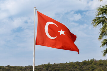 Türk bayrağı. Translation Turkey Flag in the wind