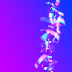 Birthday Glitter. Violet Metal Effect. Light Texture. Party Banner. Surreal Art. Fantasy Foil. Glitch Tinsel. Blur Realistic Illustration. Purple Birthday Glitter