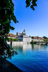 Solothurn, St. Ursen-Kathedrale, Aare, Kreuzackerbrücke, Altstadt, Kathedrale, Barock, Stadt,...