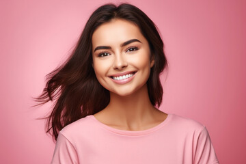 Fototapeta premium Woman beauty cute hair pretty model young adult fashion face attractive portrait female person