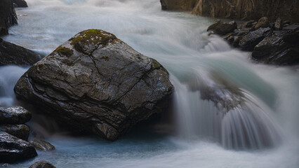 water flowing over rocks