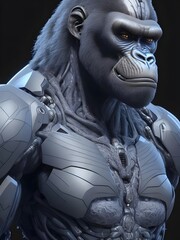 cyborg warrior gorilla with humanoid form