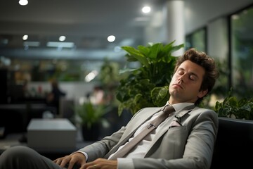 Ersch&ouml;pfter Gesch&auml;ftsmann im B&uuml;ro erlebt Burnout