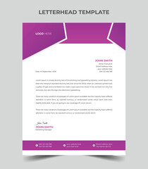 Abstract Letterhead Design. Clean and professional corporate company business letterhead template design. Business letterhead design.