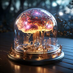 Advanced technology digital human brain, visual model, motherboard