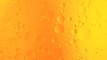 Abstract Golden Background Oil in Water surface Foam of Soap with Bubbles.