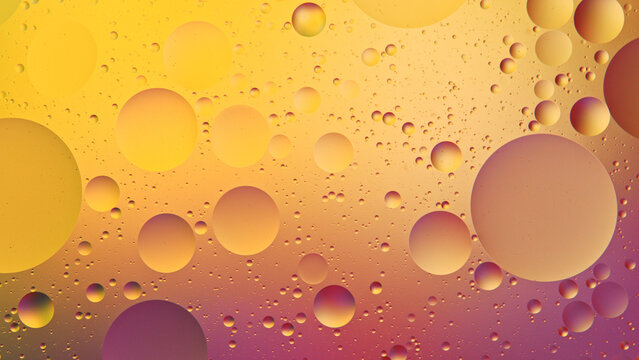 Abstract colorful Background Oil in Water surface Foam of Soap with Bubbles.