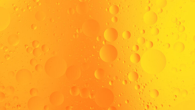 Abstract Golden Background Oil in Water surface Foam of Soap with Bubbles.