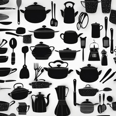 kitchen utensils background, Generative AI  