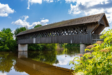 Fototapeta premium Wooden Covered Bridge in Guelph Ontario.