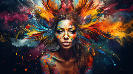 Fototapeta premium The transformative power of art therapy, where a person engages in creative expression