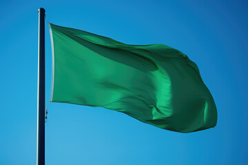 Green Flag in a Azure Sky