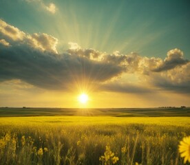 sunset over farm a beautiful view for the wallpaper