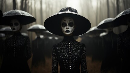 Fototapeta premium Dia de muertos, traditional Mexican holiday honoring the memory of deceased relatives and friends. it is believed that souls of deceased temporarily return to earth to commune with their loved ones.