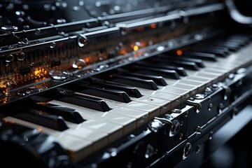 raindrops on shiny surface